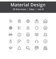 Material design ui line icons vector image