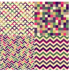 Seamless multicolored geometric pattern vector image