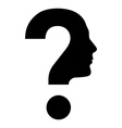 Human face with question mark vector image