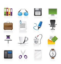 Business and office objects icons vector image