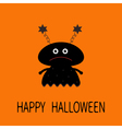 Happy Halloween card Black silhouette girl monster Happy Halloween card Black silhouette girl monster vector image