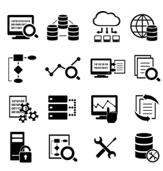 Big data cloud computing icons Big data cloud computing icons vector image