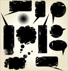 Grunge dirty speech bubbles vector image