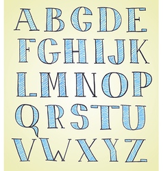 Doodle hand drawn sketch alphabet vector image