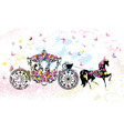 Floral Horse Carriage vector image