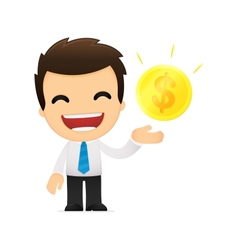 Funny cartoon office worker vector image