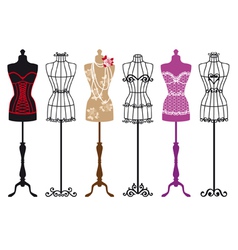 Vintage fashion mannequins vector image
