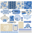 Vintage Blue Flowers vector image