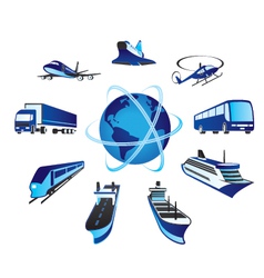 Passenger and cargo transportations around the wor vector image