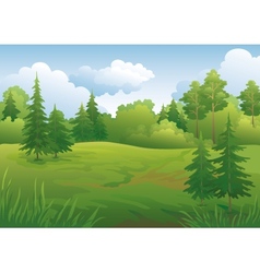 Landscape summer forest vector image