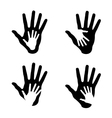 Set of helping hands vector image