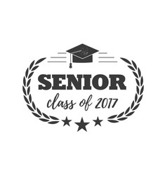 Logo badge for graduating senior class 2017 in vector image