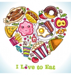 I love to eat vector image