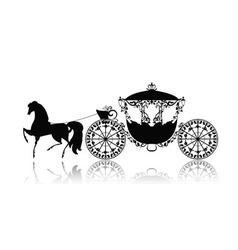 Silhouette Horse Carriage vector image