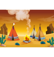 Tent house and fire vector image