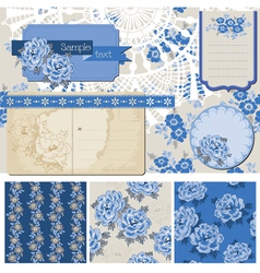 Vintage Blue Flowers vector image