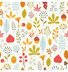Autumn floral pattern vector image