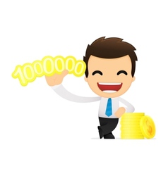 Funny cartoon office worker vector image