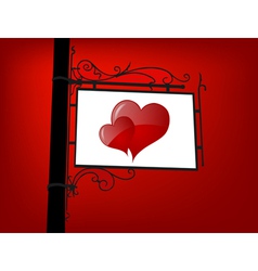 Retro love signboard vector image