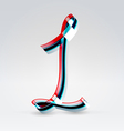Fantasy plastic 3d glowing ribbon typeface vector image