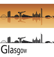 Glasgow skyline in orange background vector image