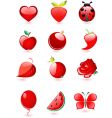 Red icons vector image