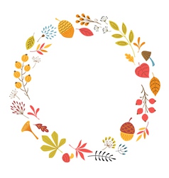 Round floral frame vector image