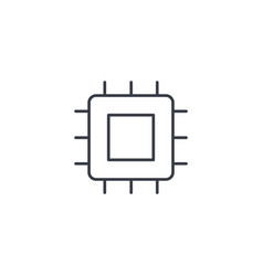 Processor motherboard chip thin line icon Processor motherboard chip thin line icon vector image