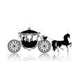 Silhouette Horse Carriage vector image