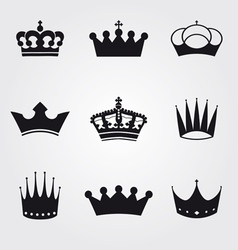 Monochrome vintage antique crowns vector image