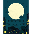 Night small town with big moon vector image