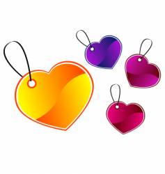 Heart gift tags vector image