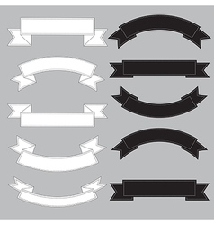 Old ribbon banner black and white eps10 vector image