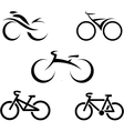 Set of icons with stylized bikes vector image