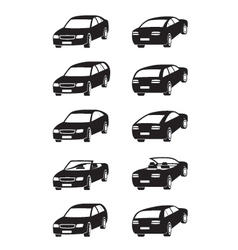 Different cars in perspective vector image