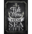Poster Fish menu fresh sea gifts chalk vector image