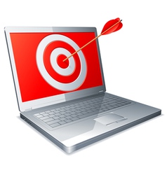 Laptop and arrow vector image