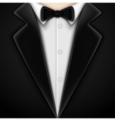 Tuxedo with bow tie vector image