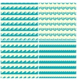 Set of aqua green waves seamless patterns vector image