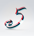 Fantasy plastic 3d glowing ribbon typeface vector image