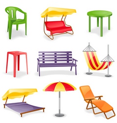 Garden furniture icon set vector image