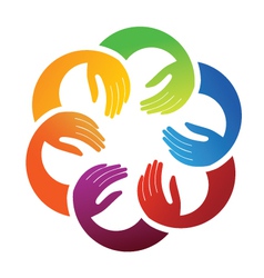 United group of hands vector image