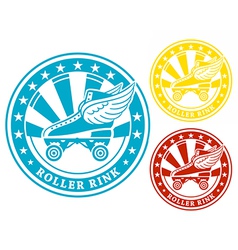 Roller rink label vector image