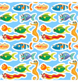 Various sea animals vector image