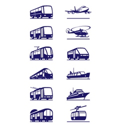 Public transportation icon set vector image