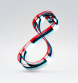 Fantasy plastic 3d glowing ribbon typeface vector image