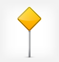 Road yellow signs collection isolated on white vector image