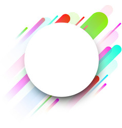 white round background with colour strips vector image