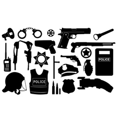 Police equipment set vector image