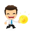 Funny cartoon office worker vector image